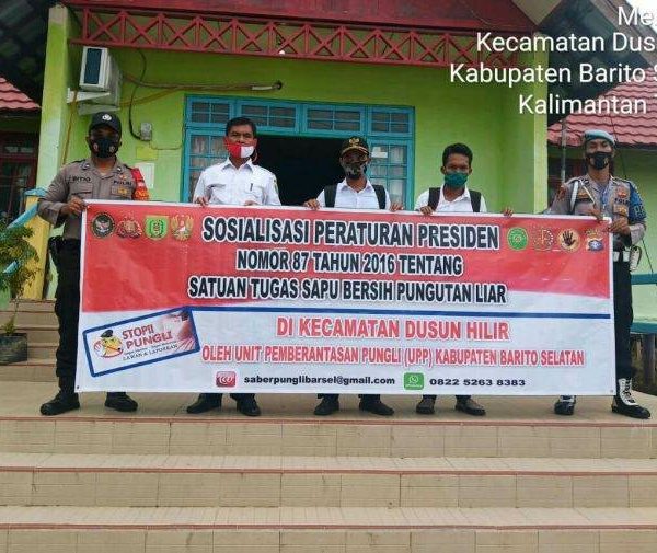 Polsek Dusun Hilir Sosialisasikan Aturan Satgas Saber Pungli
