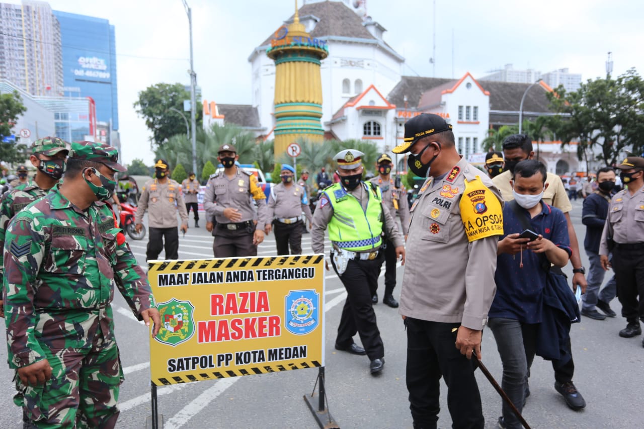 Gelar Razia Operasi Yustisi, Kapolda Sumut turun langsung tegur masyarakat yang tidak pakai masker