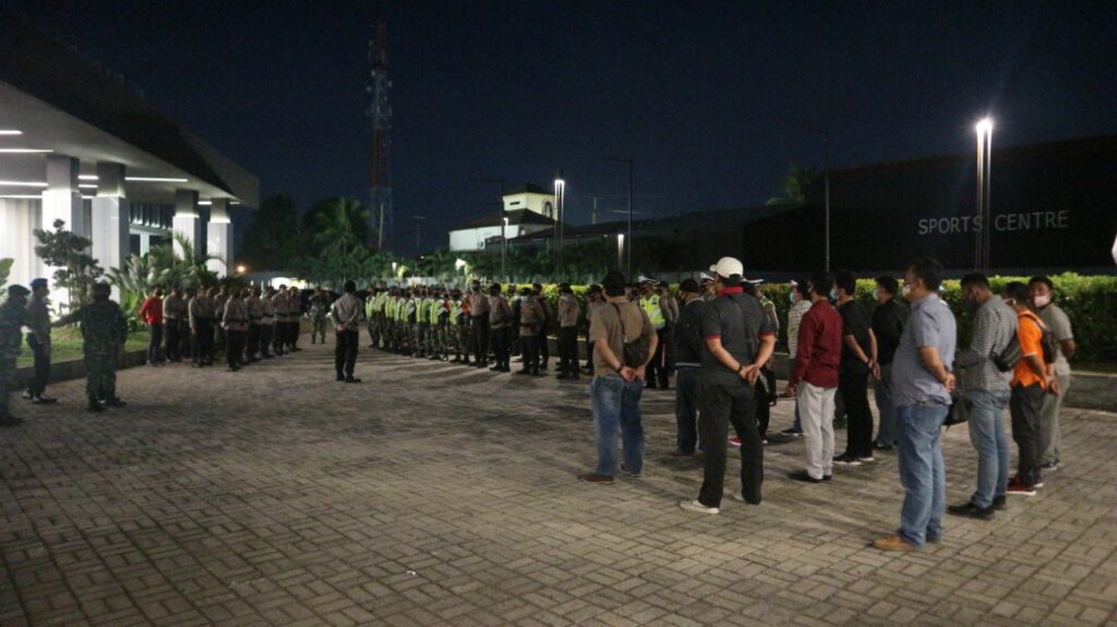 Kapolres Lampung Tengah Pimpin Pengamanan Debat Cabub dan Cawabub Lampung Tengah