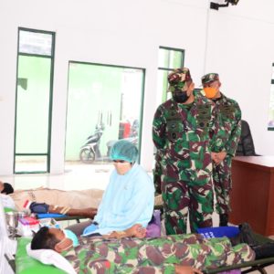 Korem 101/Ant Gelar Donor Darah Dalam Rangka HUT ke-76 TNI 