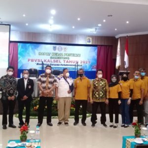 Pengurus PBVSI Kalsel Usai Menggelar Raker di Banjarmasin, Sabtu (30/10/2021).